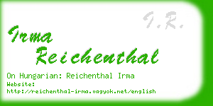 irma reichenthal business card